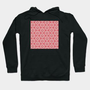 Red Floral Pattern Hoodie